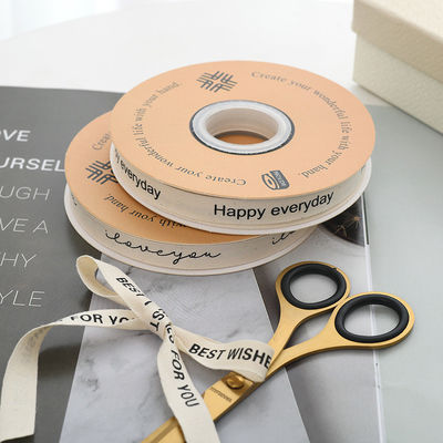 13mm Logotipo Cinta de algodão Literário Bouquet de flores frescas Bolo Decoração Caixa de presente Cinta de material de confecção Banda de embalagem