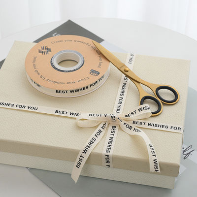 13mm Logotipo Cinta de algodão Literário Bouquet de flores frescas Bolo Decoração Caixa de presente Cinta de material de confecção Banda de embalagem