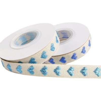 16mm*9m Heart Pattern Jacquard Cotton Ribbon para acessórios de vestuário