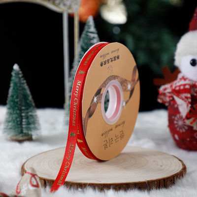 1cm*45m fita impressa de Natal para embalagens de presentes e acessórios de vestuário
