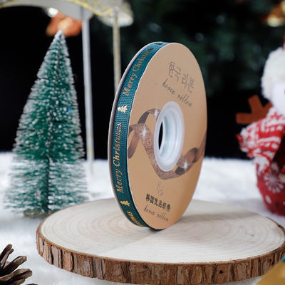 1cm*45m fita impressa de Natal para embalagens de presentes e acessórios de vestuário