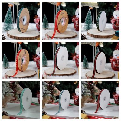 1cm*45m fita impressa de Natal para embalagens de presentes e acessórios de vestuário