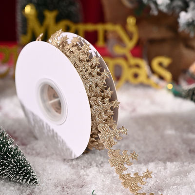 3cm*5y Faixa de Natal Ultrassônica para embalagens de presentes e acessórios de vestuário