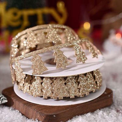 3cm*5y Faixa de Natal Ultrassônica para embalagens de presentes e acessórios de vestuário