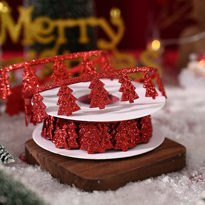 3cm*5y Faixa de Natal Ultrassônica para embalagens de presentes e acessórios de vestuário
