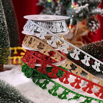 3cm*5y Faixa de Natal Ultrassônica para embalagens de presentes e acessórios de vestuário