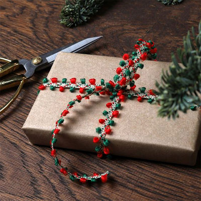 10mm * 10m Feliz Natal Borda de Ouro de Veludo Para Embalagem de Presentes E Decoração de Festivais
