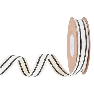 10mm-38mm*10y Faixa de algodão com listras pretas e vermelhas para embalagens de presentes e acessórios de vestuário