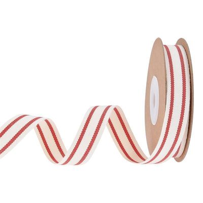 10mm-38mm*10y Faixa de algodão com listras pretas e vermelhas para embalagens de presentes e acessórios de vestuário