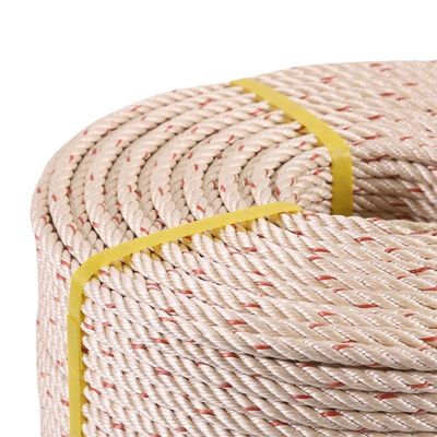 3 mm-12 mm amarelo PP 3 fios corda torcida aplicada em usos marítimos